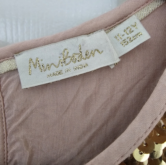 Mini Boden Sequin Flutter Sleeve Dress - Sz 11-12y - Picture 3 of 5